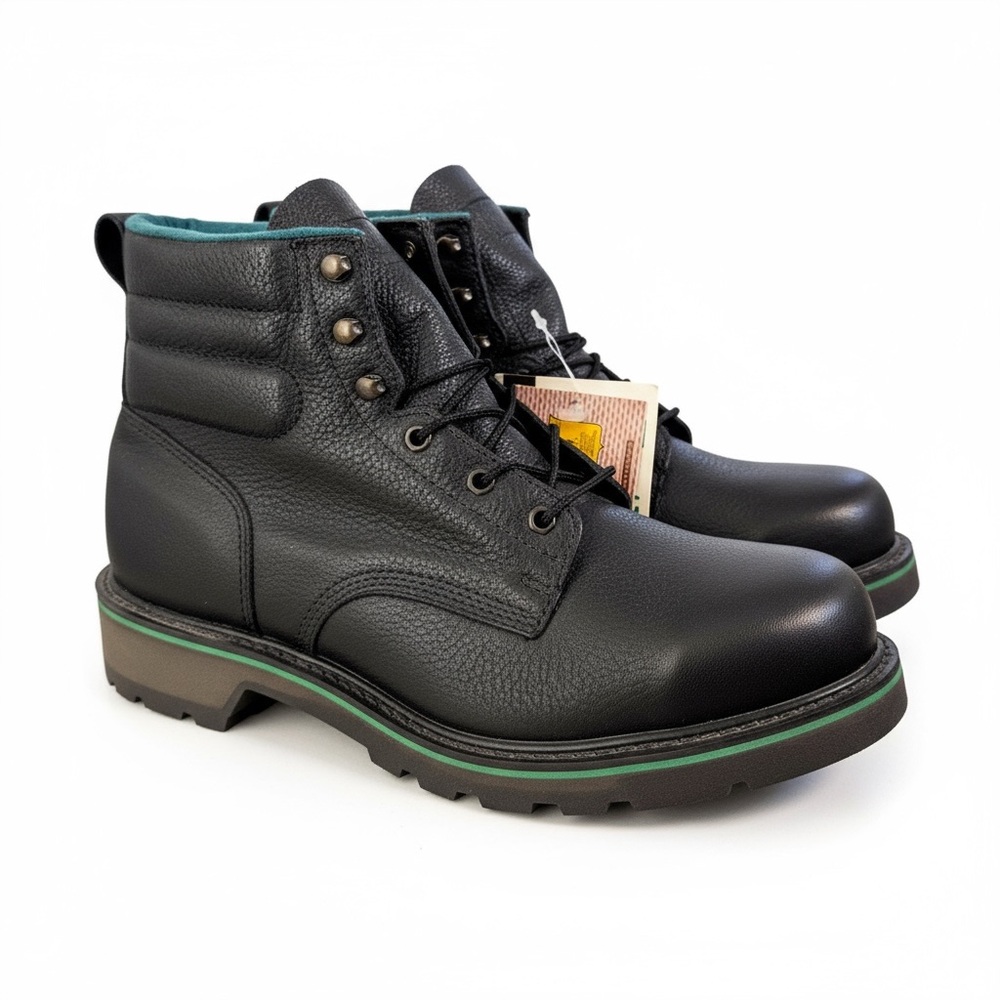 Hy-Test FootRests Mens 9 3E Steel Toe Work Boots Black Leather Union Made USA - Picture 2 of 11